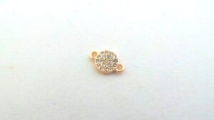 tussenstuk 6mm met strass crystal/gold ( per stuk )